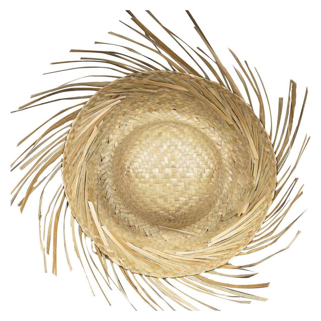 Chapeau de paille hawaïen pour adulte – Beige à fleurs