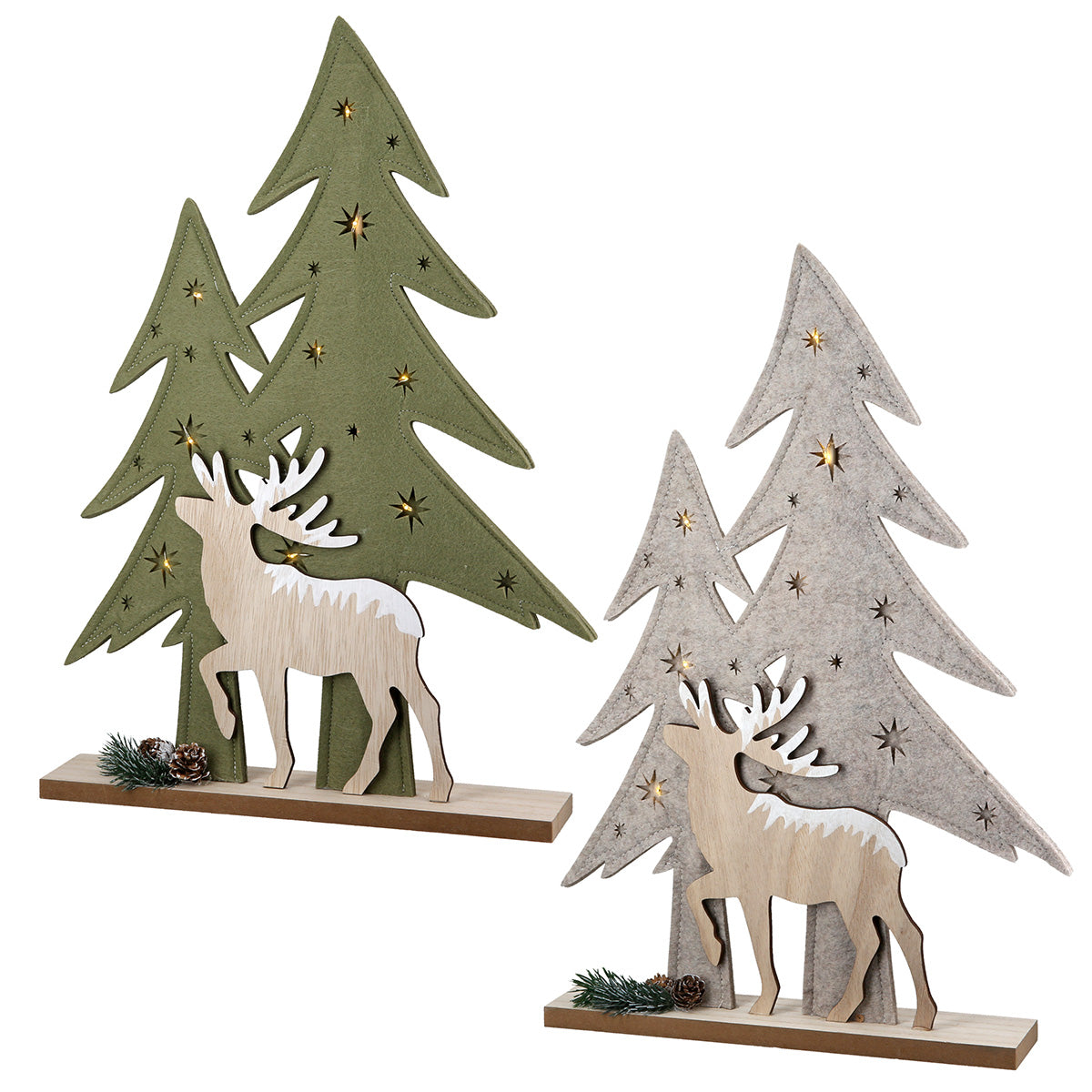 Standrelief (LED) Hirsch, Tannenbaum „Hirsch im Wald“