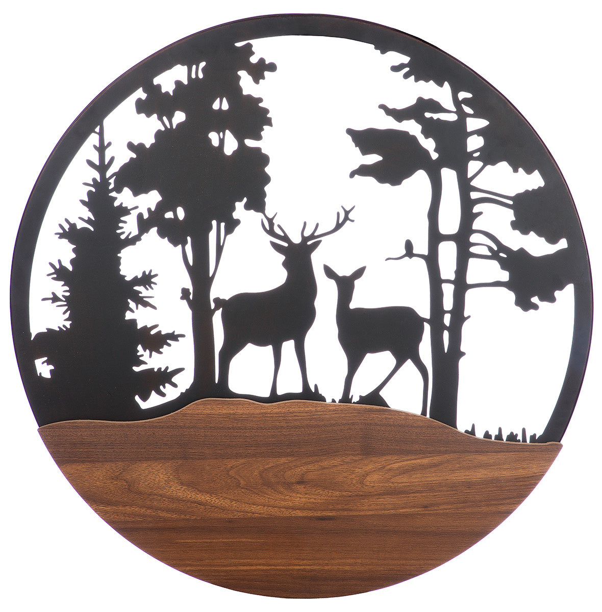 Wandrelief rund „Hirsche im Wald“