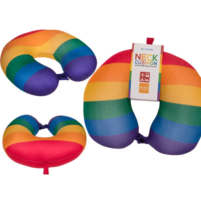 Nackenkissen mit Mikropelletfüllung in Regenbogenfarben