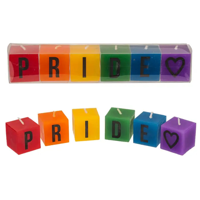Lot de 6 bougies "Pride" aux couleurs de l'arc-en-ciel