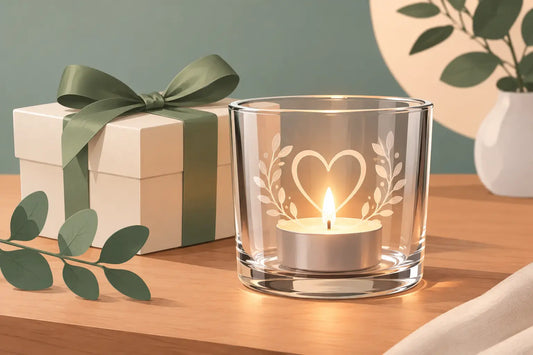 Teelichtglas mit Gravur verschenken, das bleibt