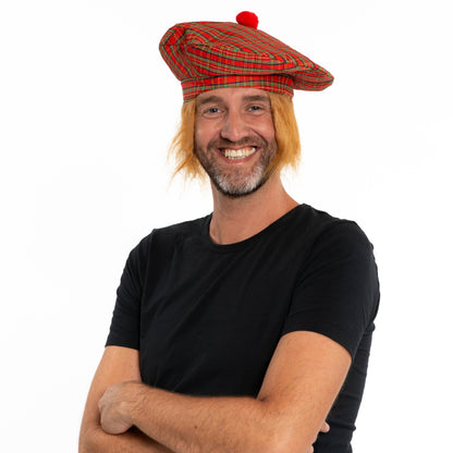 Schottischer Barett mit Haaren - Partyzubehör