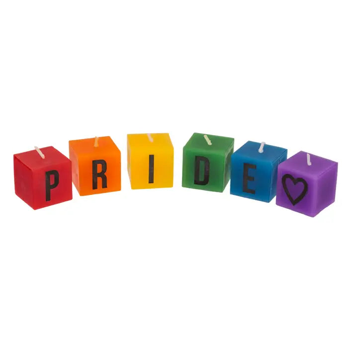 Lot de 6 bougies "Pride" aux couleurs de l'arc-en-ciel