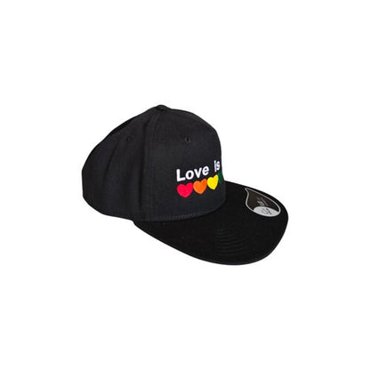 Casquette Snapback Love is Love avec des cœurs multicolores, idéale pour la CSD, la Pride, les gays, les LGBTQ