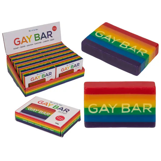 Rainbow-colored soap with lavender scent