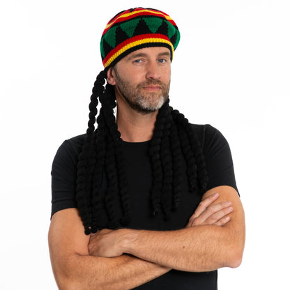 Rasta-Cap mit Dreads - Partyzubehör