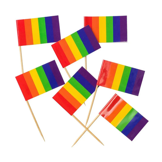 Party picks in rainbow colors
