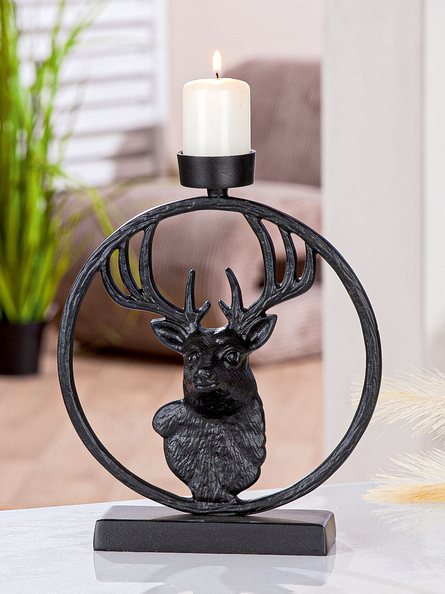 Teelichtleuchter rund „Deer in Circle“
