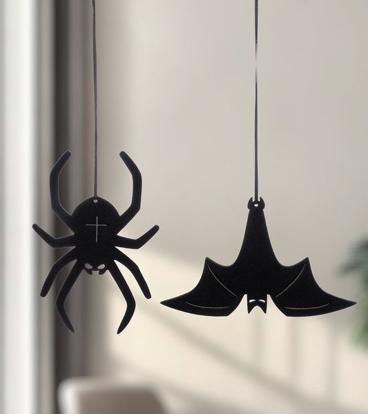 4er Set Deko Hänger Fledermaus und Spinne „Halloween“