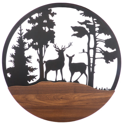 Wandrelief rund „Hirsche im Wald“