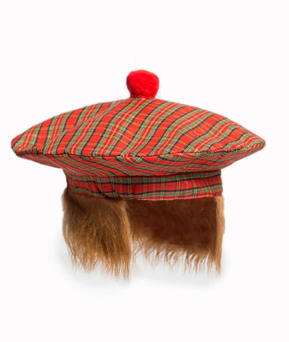 Schottischer Barett mit Haaren - Partyzubehör