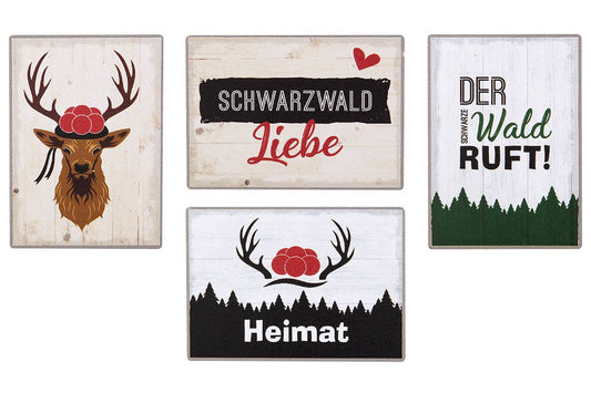 Aimant en métal "Forêt-Noire", motifs variés