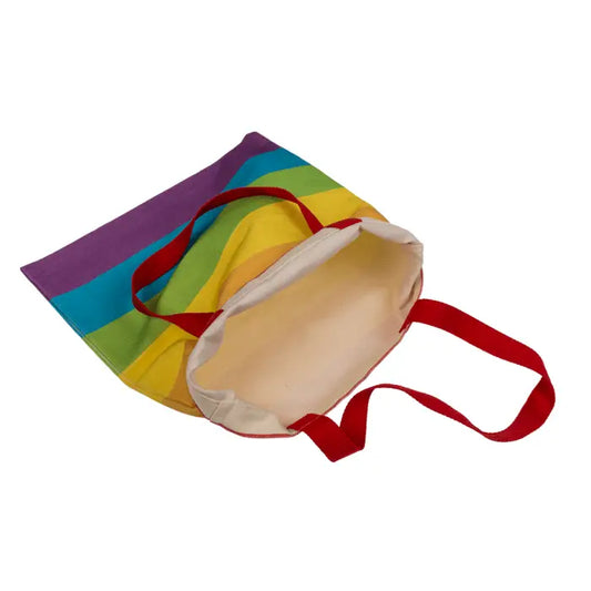 Tragetasche aus Baumwolle in Regenbogenfarben