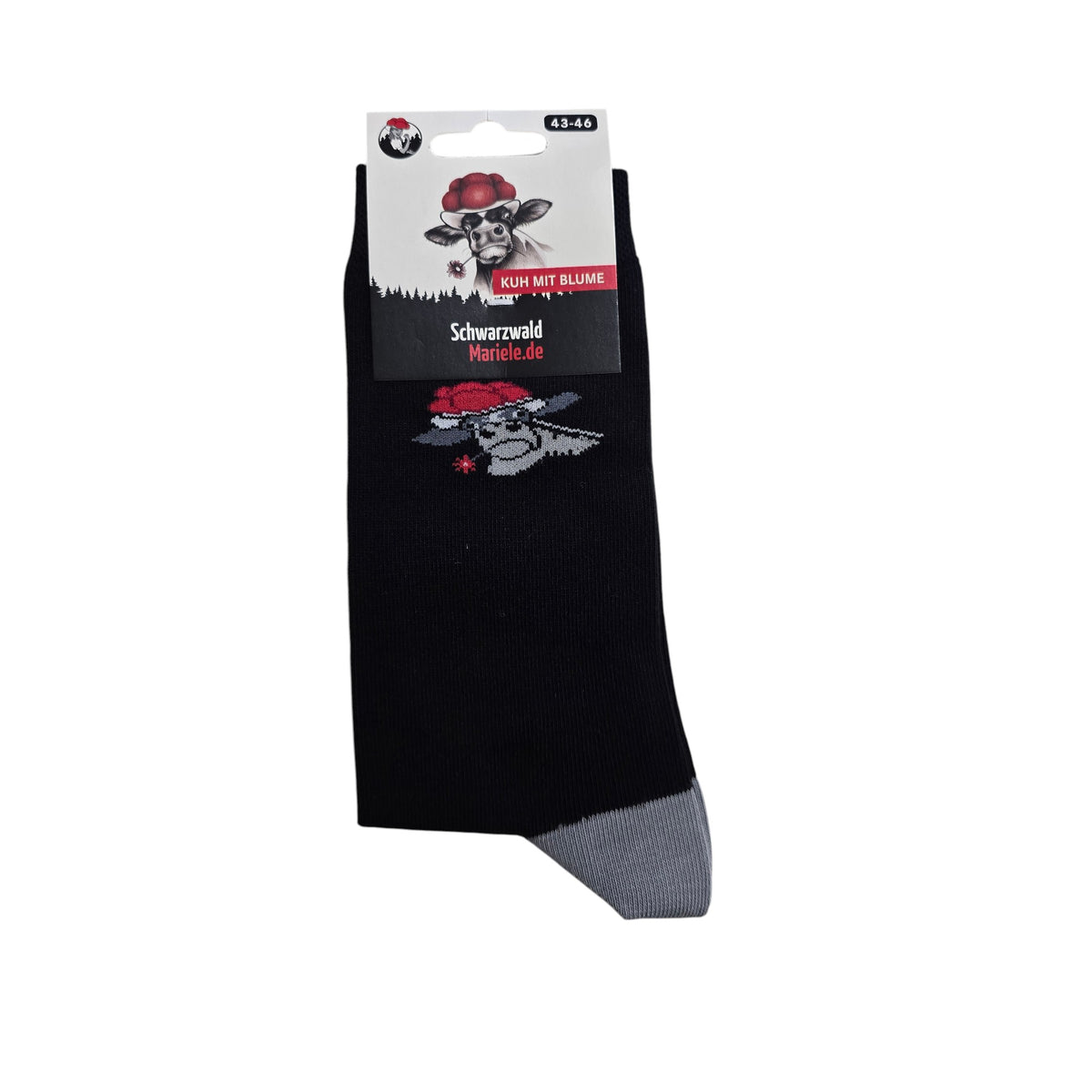 Socken Schwarzwaldkuh mit Blume