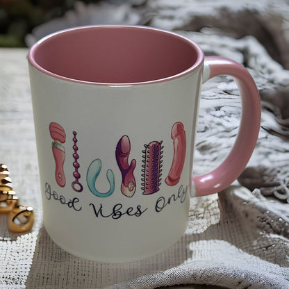 Funny mug "good vibes only", vibrator, vibrations, dildo, funny, gift