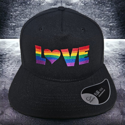 Snapback Cap Love in rainbow colors, perfect for CSD, Pride, Demo