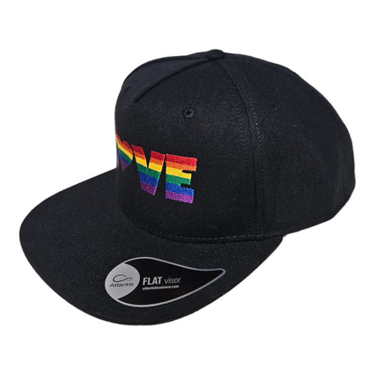 Snapback Cap Love in rainbow colors, perfect for CSD, Pride, Demo