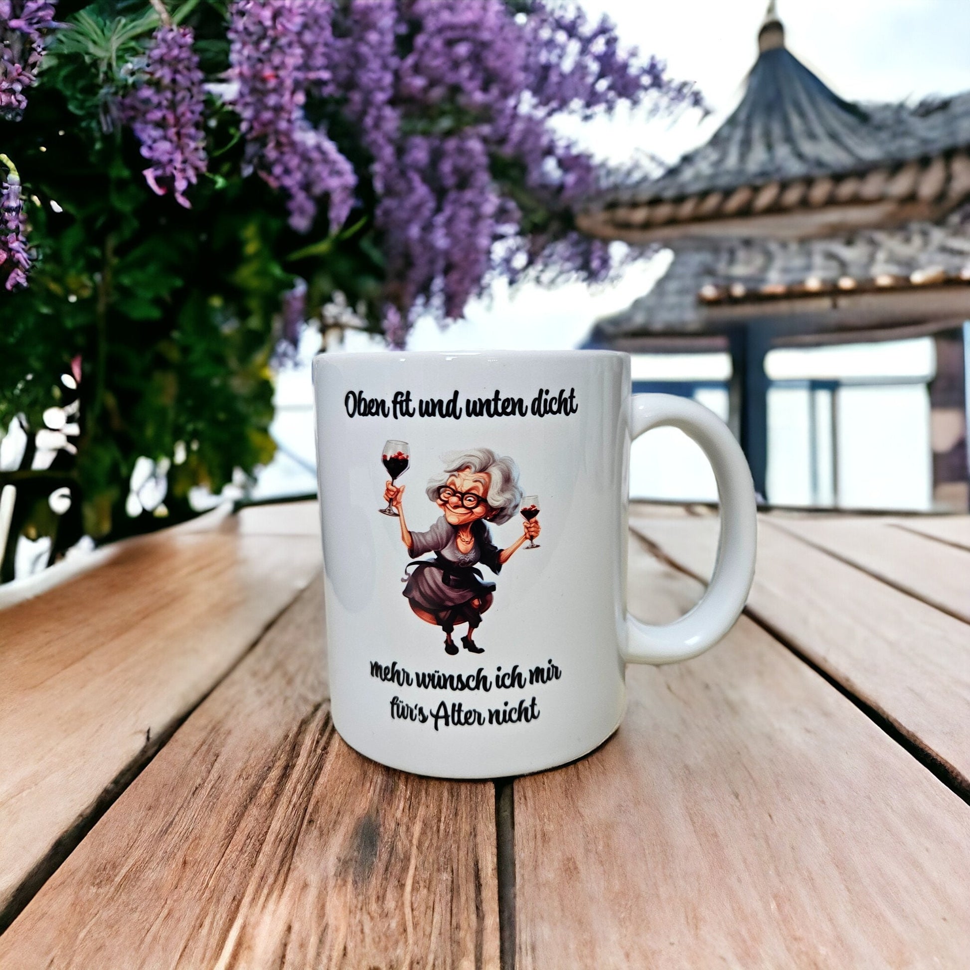 Funny mug "fit on top and tight on the bottom", grandma, grandpa; also customizable with a personal dedication