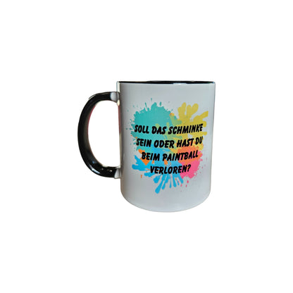 Funny and cheeky mug "Makeup or Paintball"
