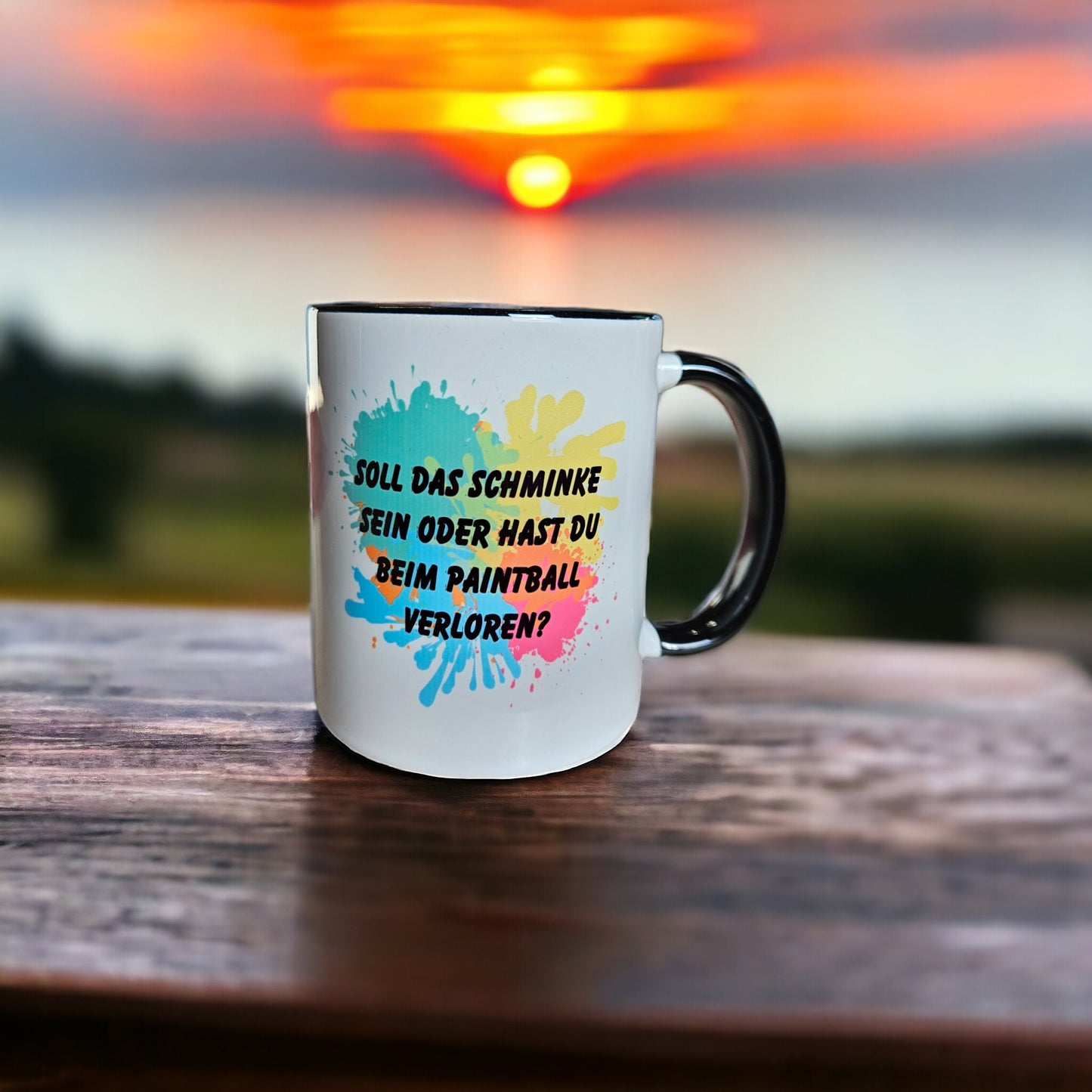 Funny and cheeky mug "Makeup or Paintball"