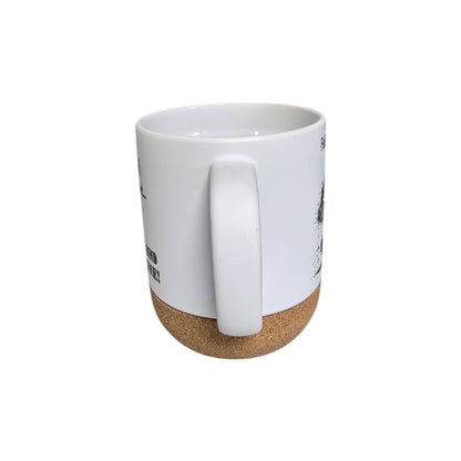 Funny mug "If someone finds nerves", with removable lid and cork base