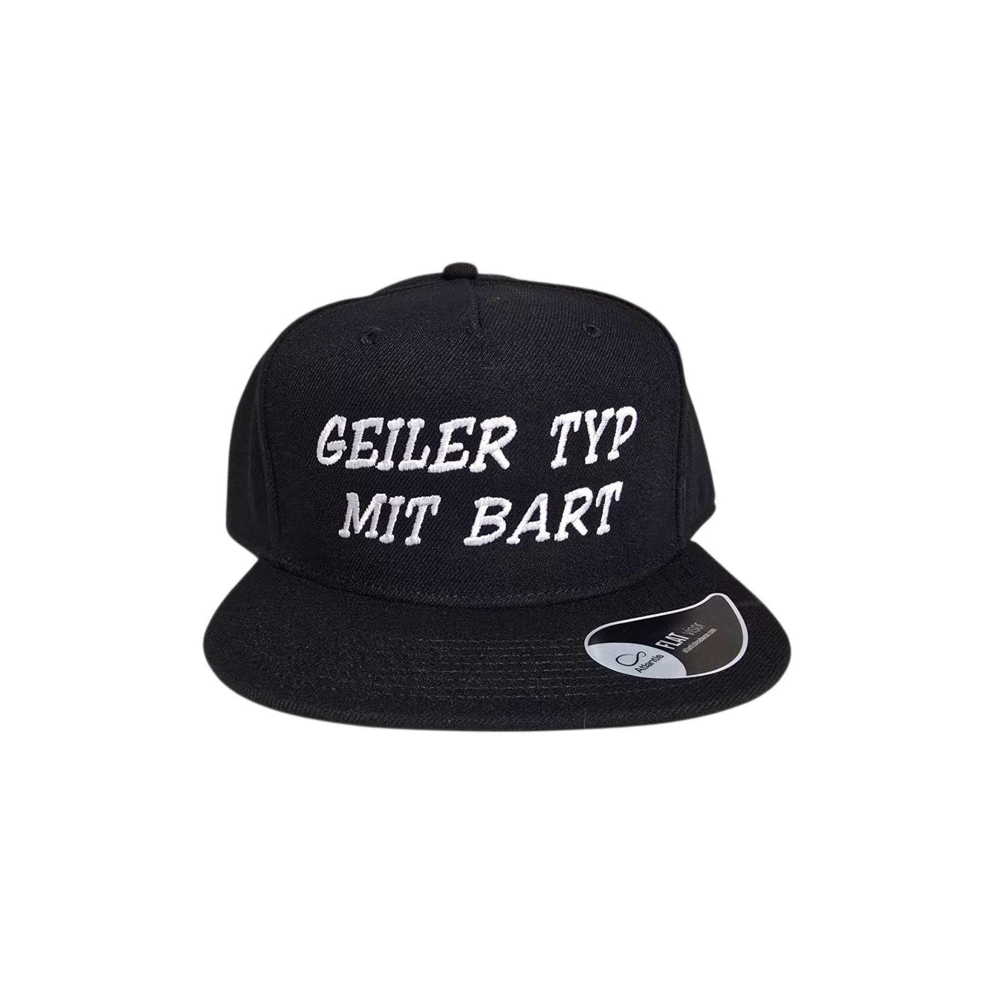 Snapback cap, embroidered "Cool guy with a beard"