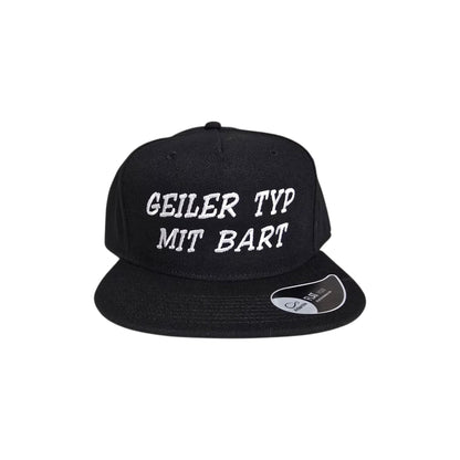Snapback cap, embroidered "Cool guy with a beard"