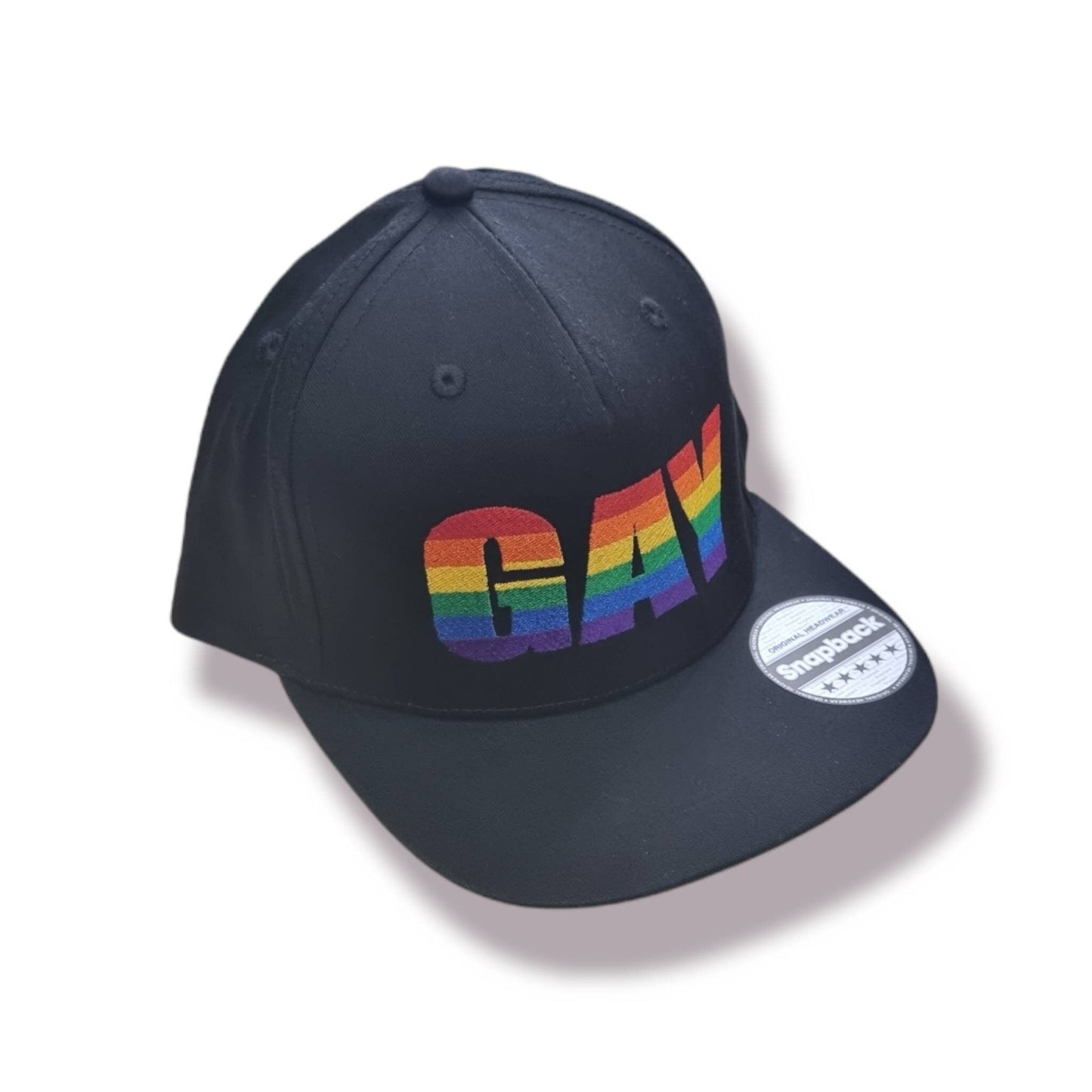 Casquette Snapback brodée "Gay" aux couleurs de l'arc-en-ciel pour la Fierté, la Fête de la Diversité, LGBTQ