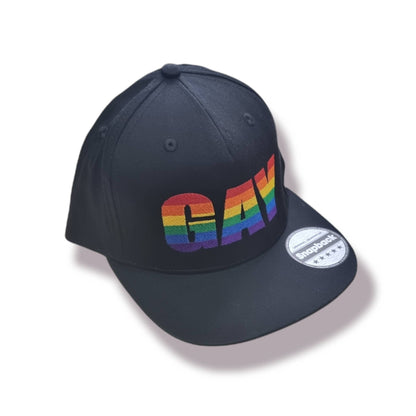 Casquette Snapback brodée "Gay" aux couleurs de l'arc-en-ciel pour la Fierté, la Fête de la Diversité, LGBTQ