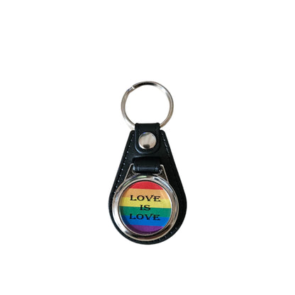 Porte-clés drapeau gay "Love is Love" avec jeton de caddie