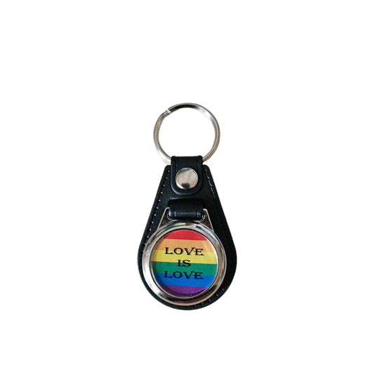 Schlüsselanhänger Gayflag "Love is Love" mit Einkaufswagenchip