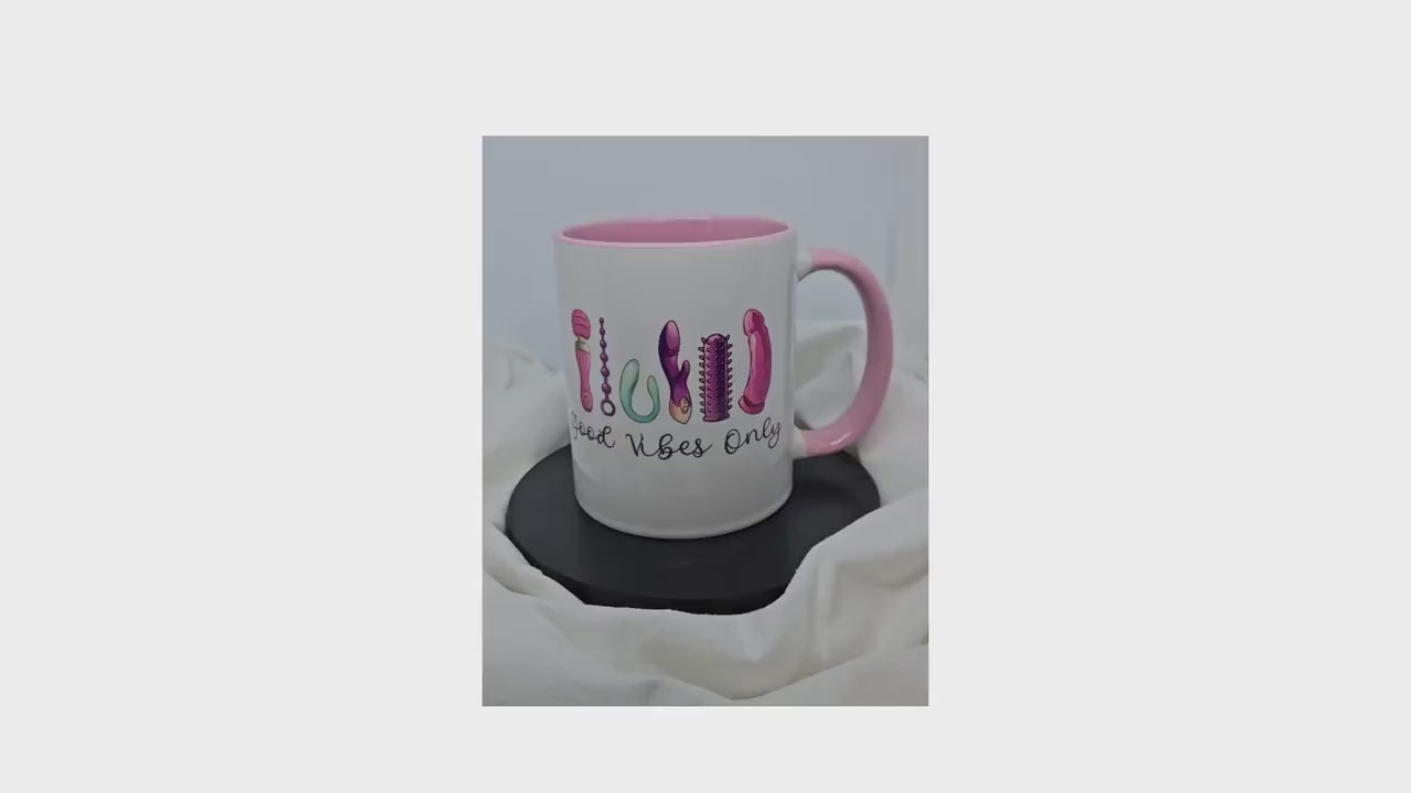 Funny mug "good vibes only", vibrator, vibrations, dildo, funny, gift