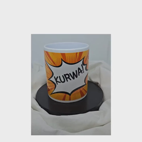 Funny mug printed "Kurwa!", office, work, funny