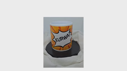 Funny mug printed "Kurwa!", office, work, funny