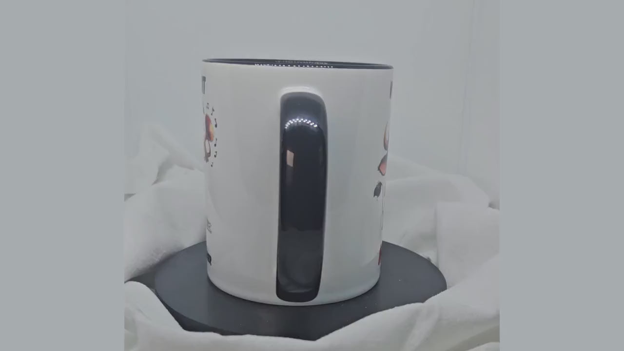 Funny ceramic mug "MUHsiker", cow, musician, trumpet, musician mug