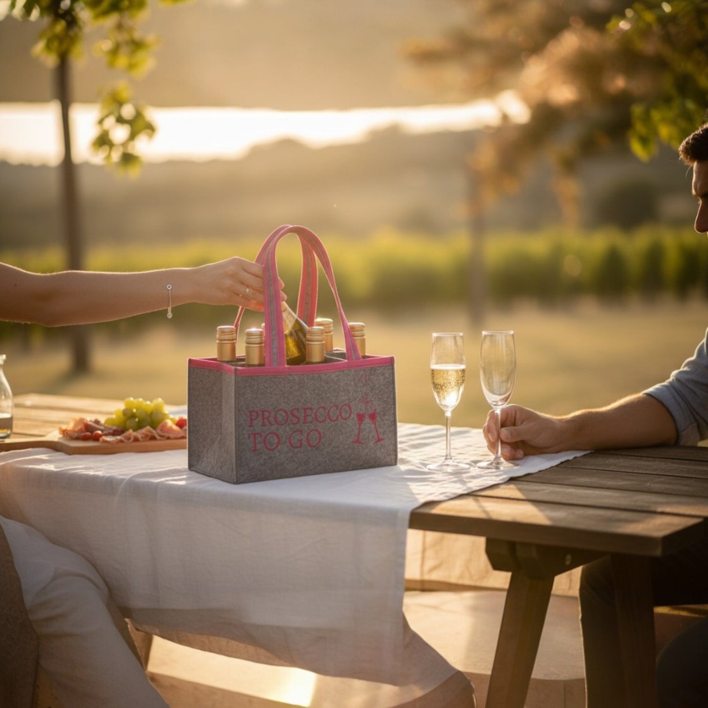 Sac en feutre / Porte-bouteille "Prosecco to Go"