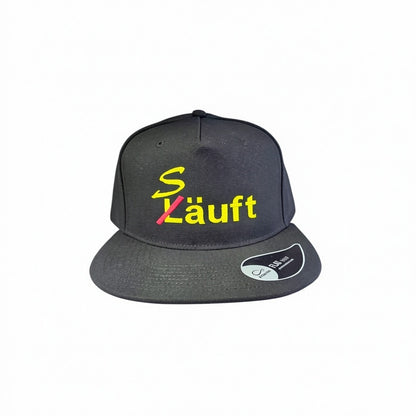 Bestickte Snapback Cap "Läuft" / "Säuft"