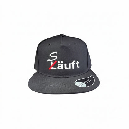 Bestickte Snapback Cap "Läuft" / "Säuft"