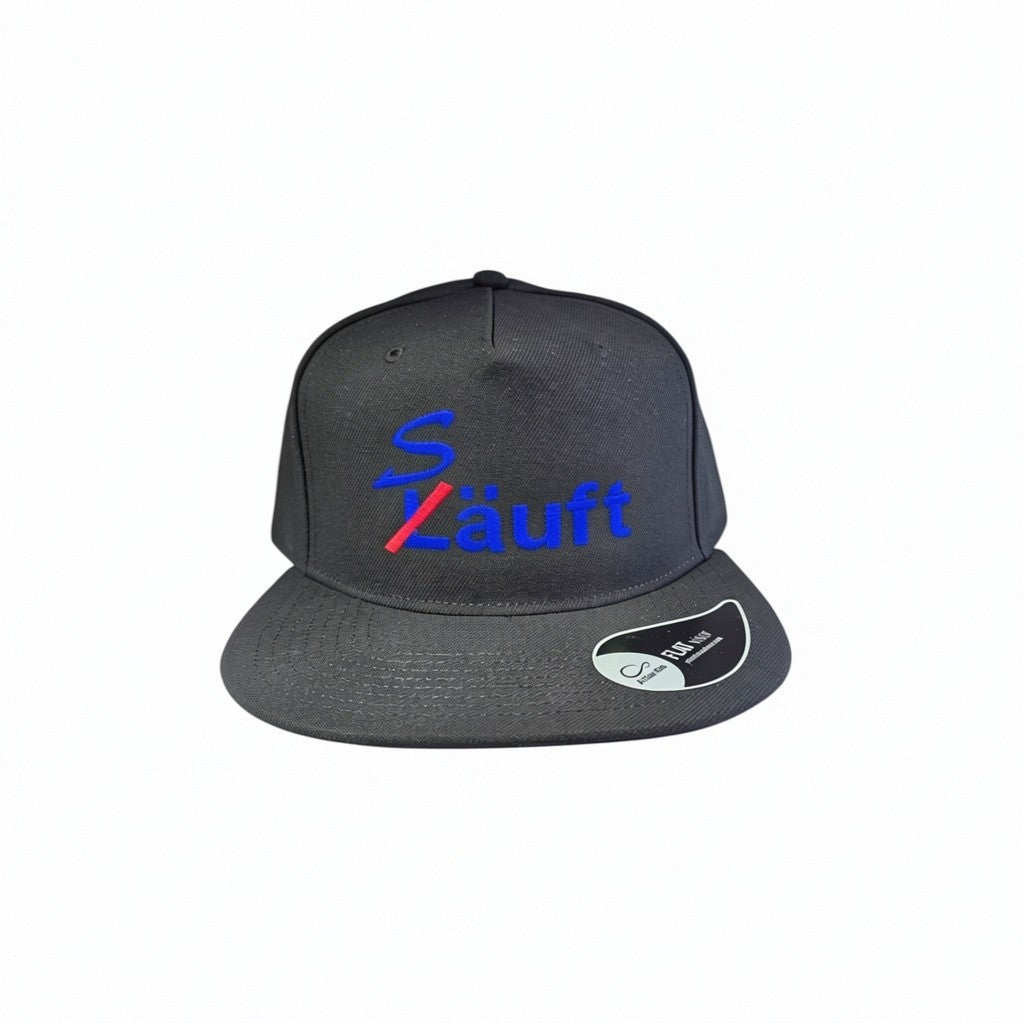 Bestickte Snapback Cap "Läuft" / "Säuft"