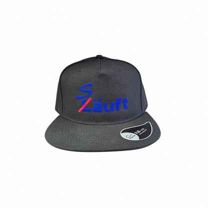 Bestickte Snapback Cap "Läuft" / "Säuft"