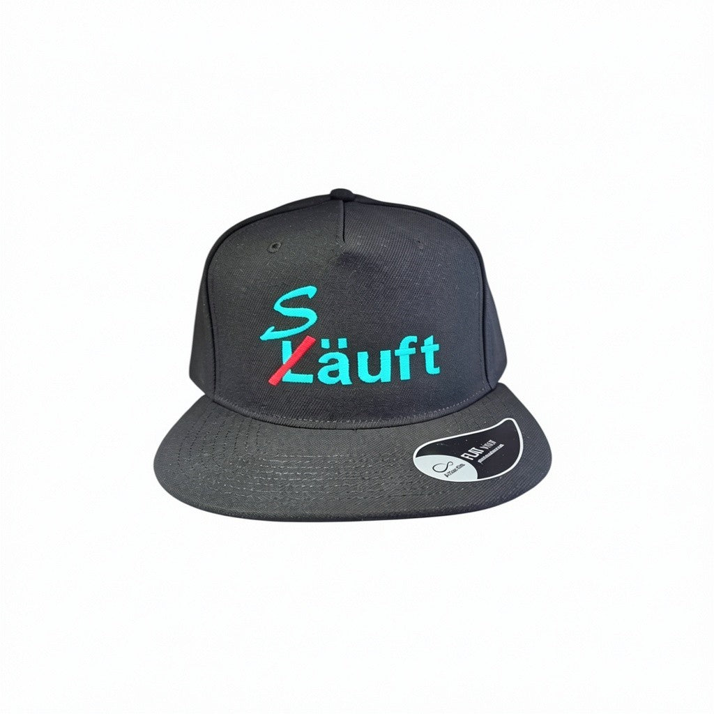 Bestickte Snapback Cap "Läuft" / "Säuft"