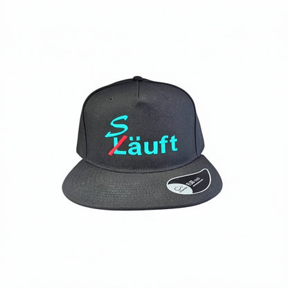 Bestickte Snapback Cap "Läuft" / "Säuft"