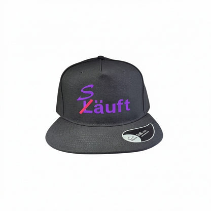 Bestickte Snapback Cap "Läuft" / "Säuft"