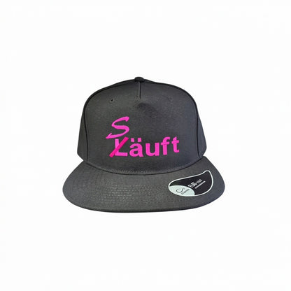 Bestickte Snapback Cap "Läuft" / "Säuft"