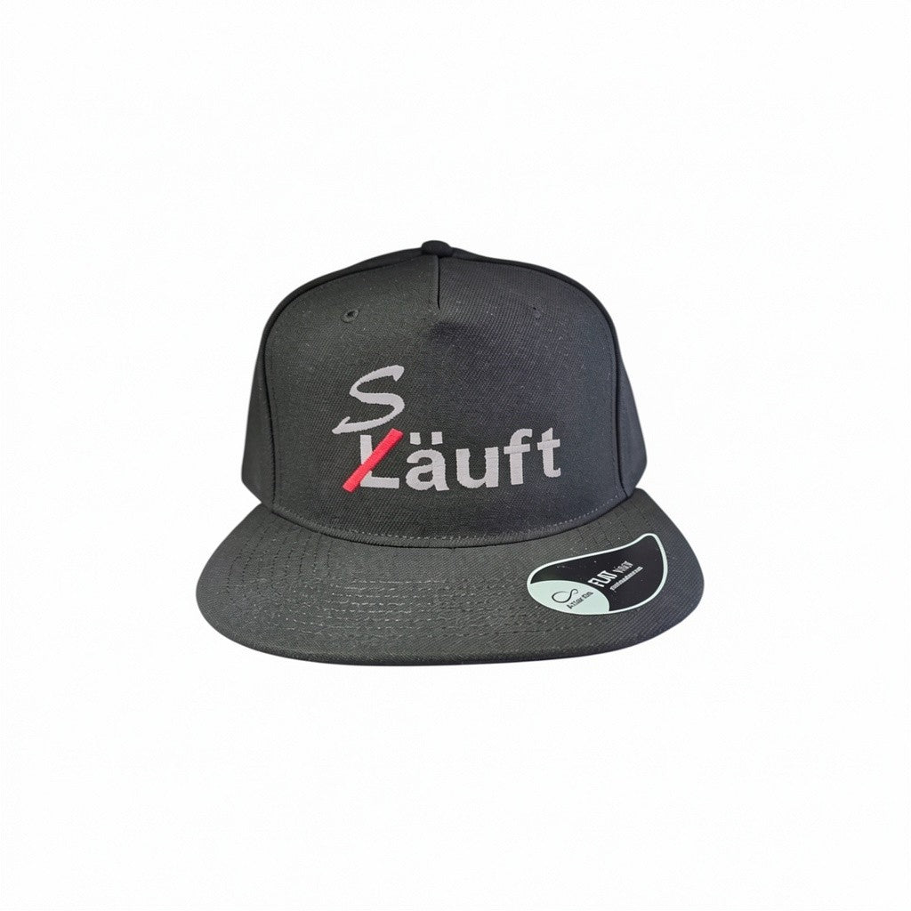 Bestickte Snapback Cap "Läuft" / "Säuft"