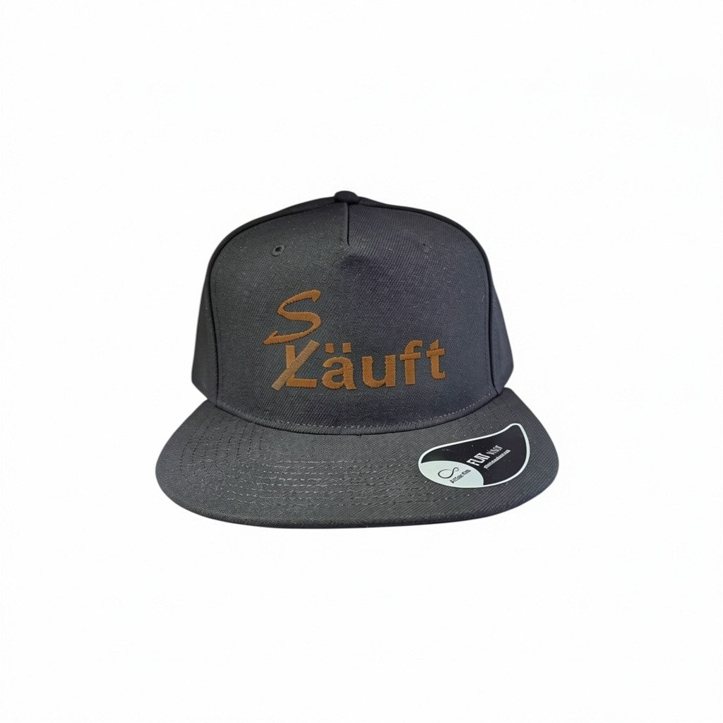 Bestickte Snapback Cap "Läuft" / "Säuft"